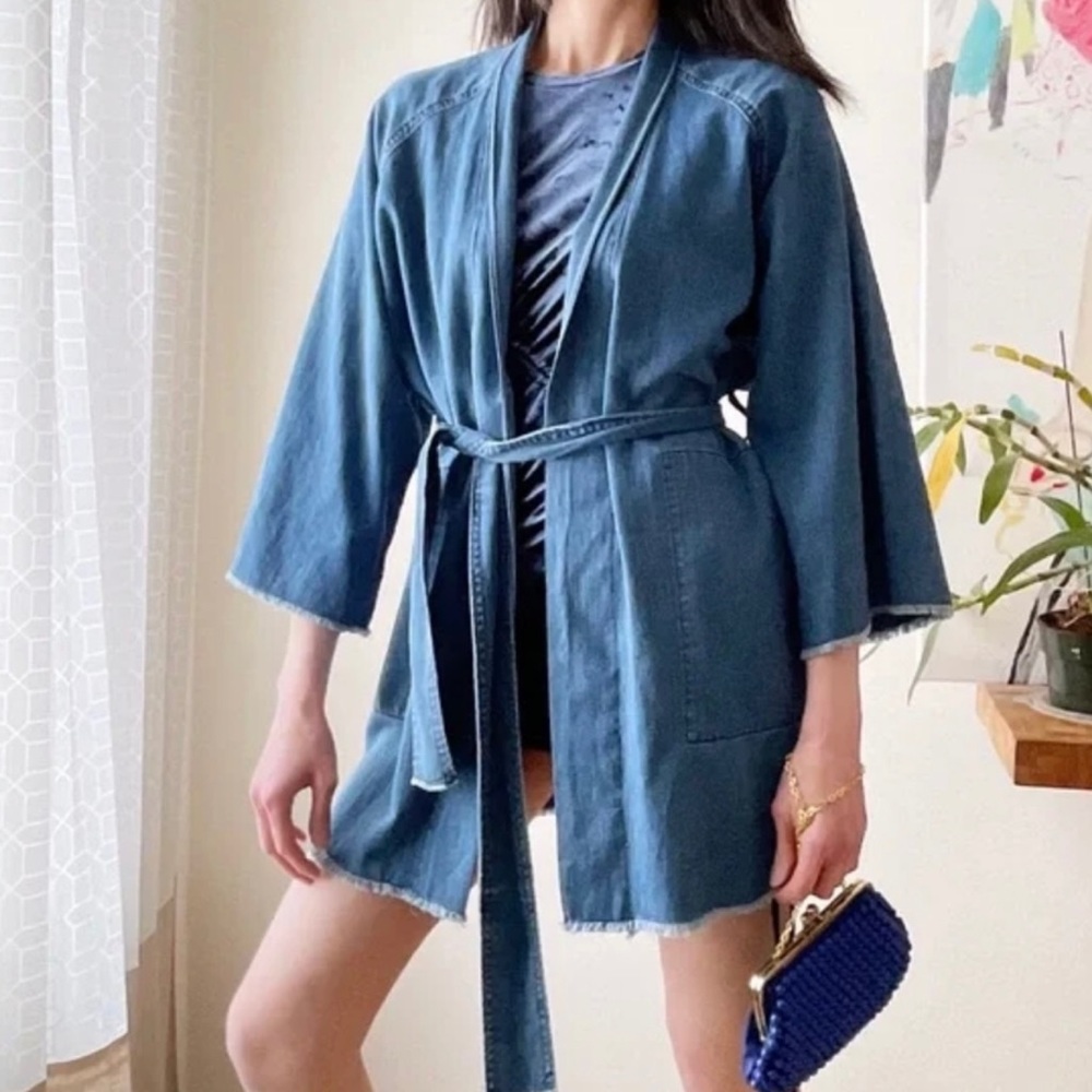 ARITZIA Wilfred Long Denim Tie Jacket/Dress
